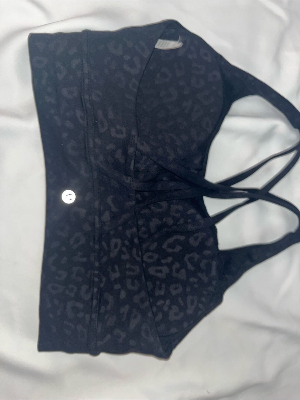 lululemon athletica Black Leopard-Print Strappy Energy Bra